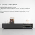 Tv-meubel, RAAT, Musa 210, Zacht zwart, met lowboard